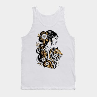 Chinese Tiger Woman Tank Top